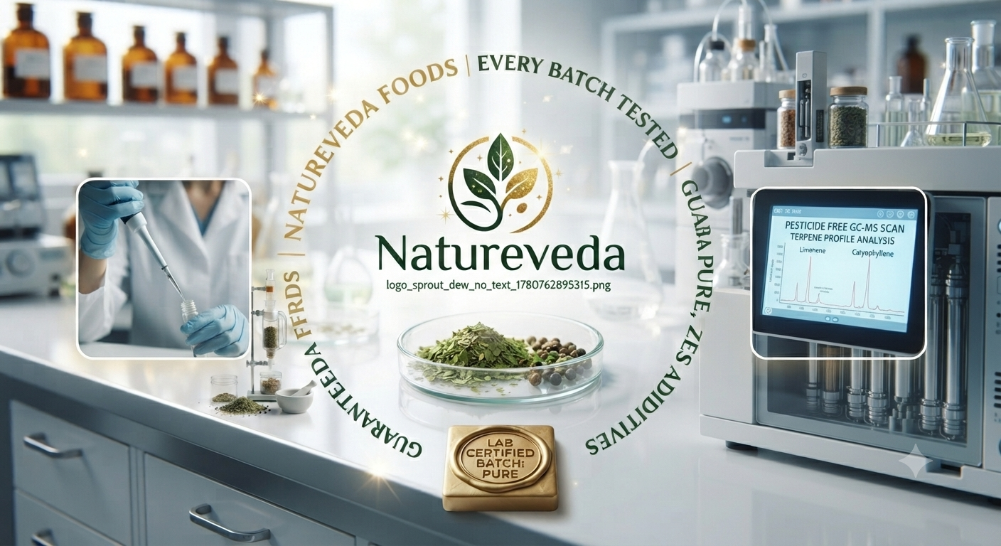 NatureVeda lab — every batch tested for purity